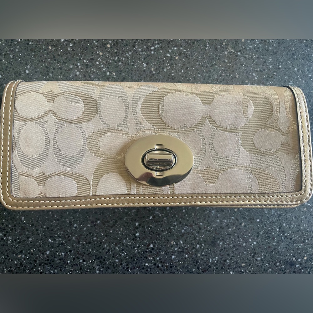 Authentic Coach Gold/Silver Clutch/Wristlet